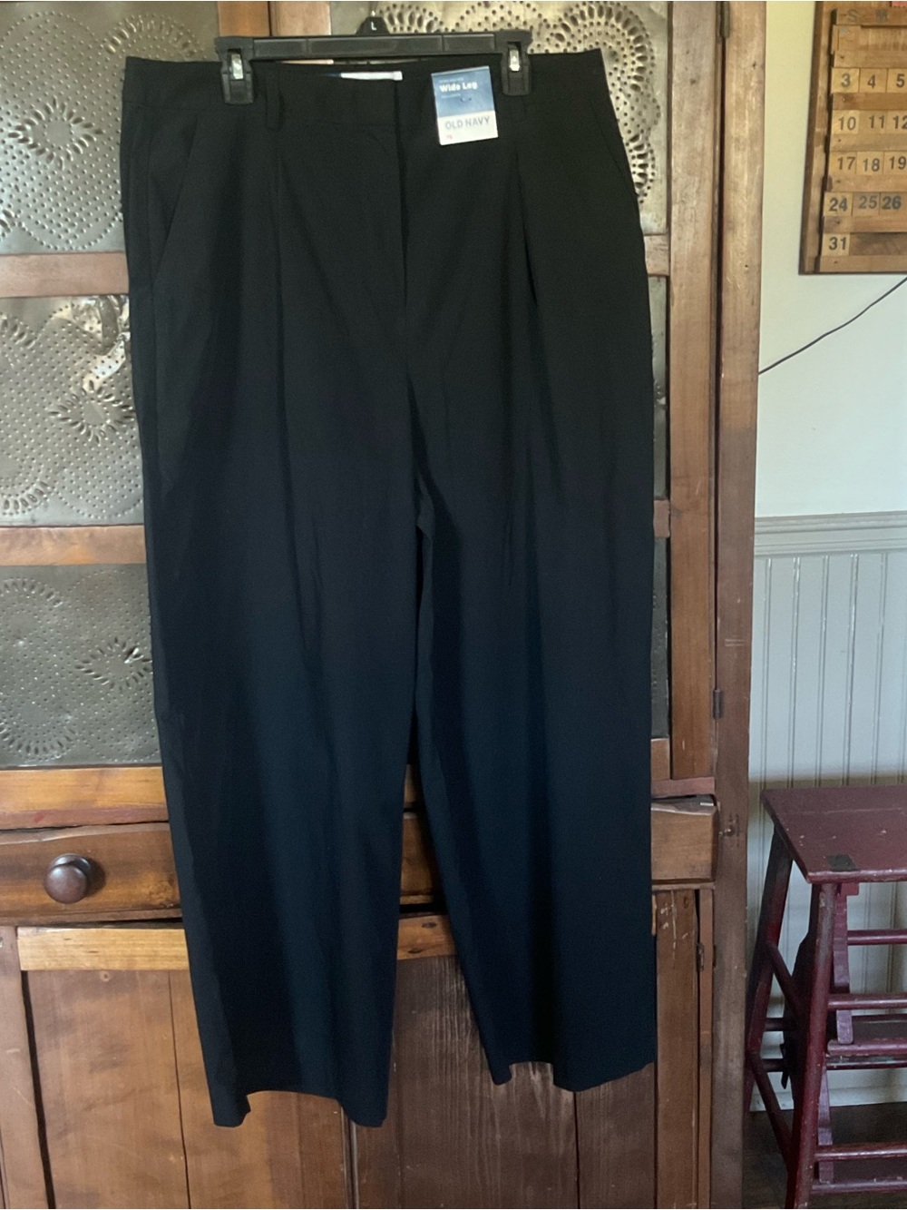 Old Navy Black Wide Leg Pants 16 NWT - Picture 1 of 7